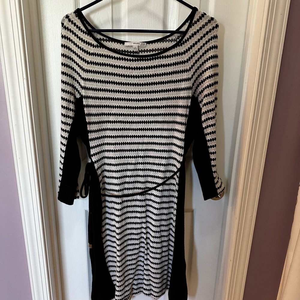 Striped Black and White Dress